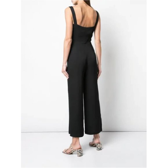 Reformation Black Della Crepe Jumpsuit Size 2 - Picture 3 of 9